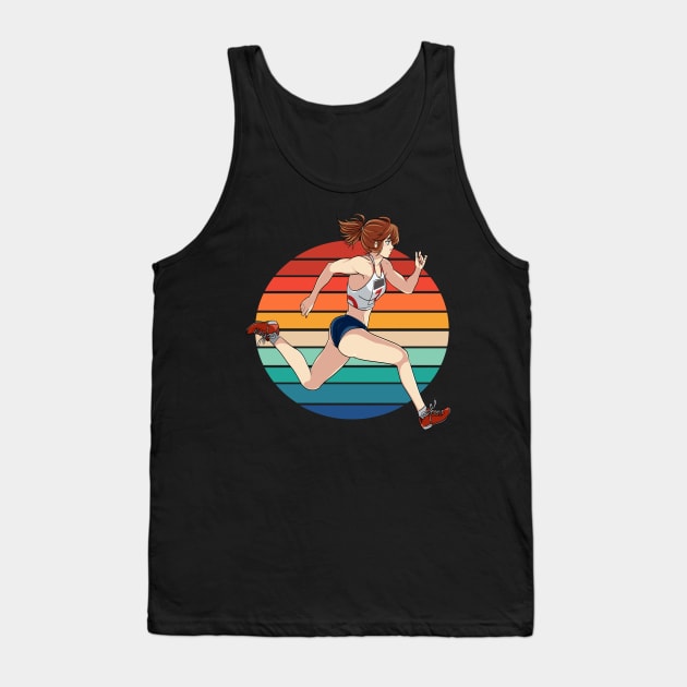 Track and Field Hurdling Sprinter Female Runner Tank Top by Noseking